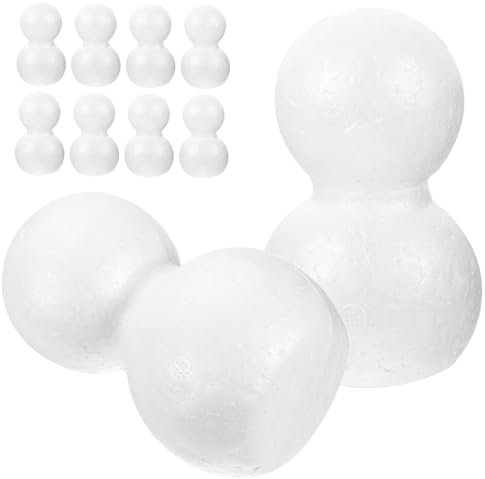 CIMAXIC Große Styropor-schneemänner Zum Basteln 10 Stück Weiße Schaumstoff-schneemänner Modelle Zubehör