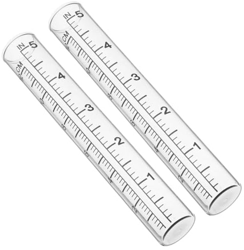 Abaodam 2pcs Outdoor Rain Gauge Replacement Parts Glass Tube Garden Decorations