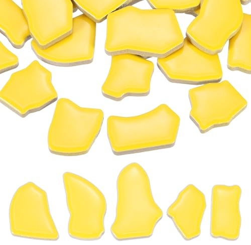 PATIKIL 500g/1.1LB Baldosas De Mosaico Cerámico 0.79-1.57 Amarillo
