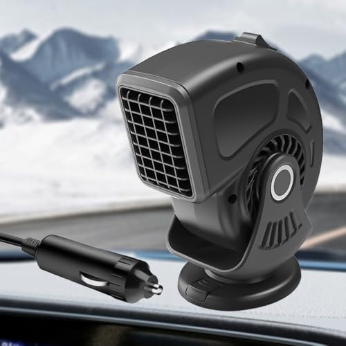 KQWVZ Riscaldatore per Auto, 12v Stufetta per Auto, 150w Stufetta per Auto, 2 in 1 Riscaldamento Auto, Riscaldamento per Auto di 360°, dell'Aria Plug in Accendisigari per Tutte Le Auto