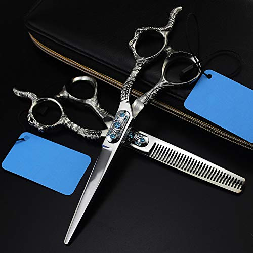 Tijeras de entresacar con cabeza de oveja de 6 de acero japonés 440C, tijeras de peluquería y belleza, utilizadas for cortes y mezclas precisos.