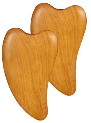VALICLUD 2 Stück Holz Massagegerät mit Runder Form Leicht und Hautfreundlich für Gesichtspflege und Reise zur Entspannten Massage