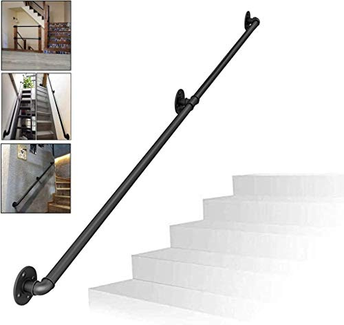 Juego de escalera vintage de 7 pies para interiores y exteriores, para niños con discapacidad, barra de apoyo completa, duradera, para seguridad, fácil instalación, diseño versátil