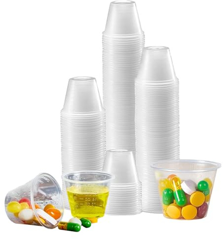 500 PCS 30ml Medication Pots, Graduated Reusable Medicine Measuring Cups for Liquid Medication and Pills