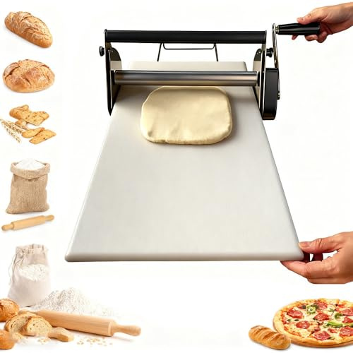 RETRIN Srotolatrice Manuale Pieghevole in Acciaio Inossidabile,Spessore Regolabile 0.5-25mm per Impasti Professionali di Pizza E Pasta Sfoglia,per Uso Domestico e Outdoor RS101
