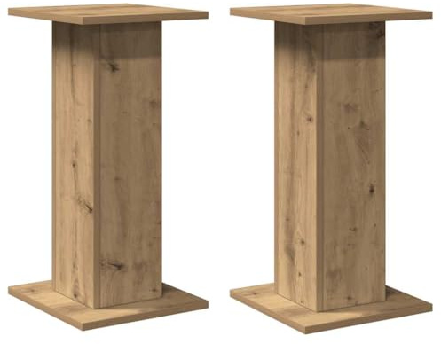 Lot de 2 Support d'enceinte, Support de Haut-Parleur Pieds d'enceinte Supports pour Enceinte 2 pcs chêne Artisanal Bois ingénierie
