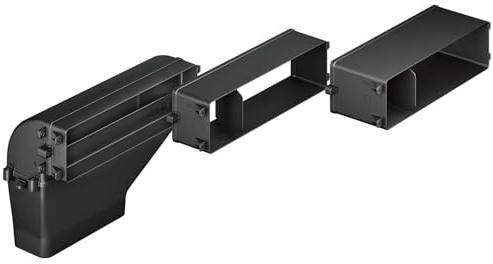 Bosch HEZ381401 Zubehör für Kochfelder mit Dunstabzug, Abluftset, 3-teilig, schwarz, Made in Germany