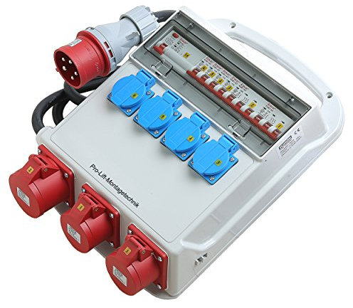 Pro-Lift Tools - Distributore di corrente da cantiere, 32 A, 1 x 32 A, 2 x 16 A, 4 x 230 V, VD732A