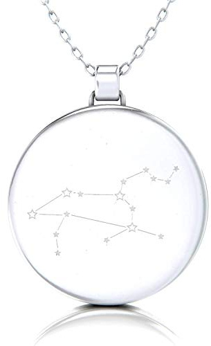 Sternbild Löwe Gravur Anhänger by KH Schmuckdesign | Kette & Coin aus 925 Sterling Silber | Gelbgold o. Roségold vergoldet ✓ Halskette mit rundem Anhänger ✓ Schmuck zum Personalisieren ✓ Handmade ✓