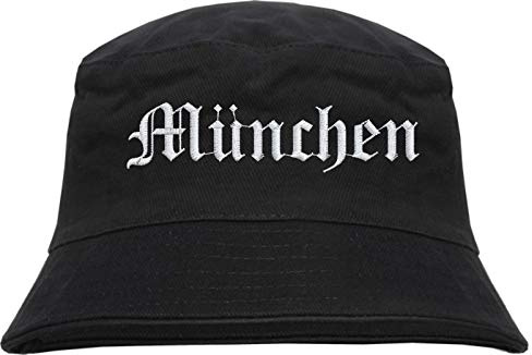 HB_Druck MÜNCHEN Fischerhut - Bucket Hat - Bestickt - Schwarz L/XL