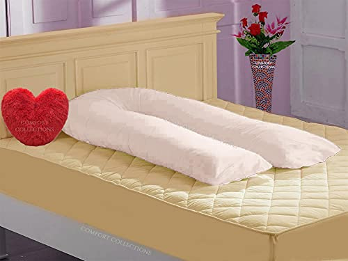 Comfort Collections U-förmiger Kissenbezug für Schwangerschaft, Stillen, Schwangerschaft, Ganzkörper-Nackenrolle, 2,7 m, Cremefarben
