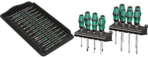 Wera 05134000001 Kraftform Micro Big Pack 1 Schraubendrehersatz, 25-teilig & Kraftform Big Pack 300, Schraubendreher Set 14-teilig, 05105630001
