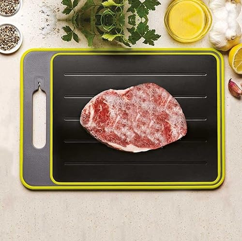 Livington Frost Away Schneidebrett mit Auftaufunktion, Messerschärfer und Gewürzreibe - Auftauplatte – Auftaubrett – beschleunigtes Auftauen von Lebensmitteln