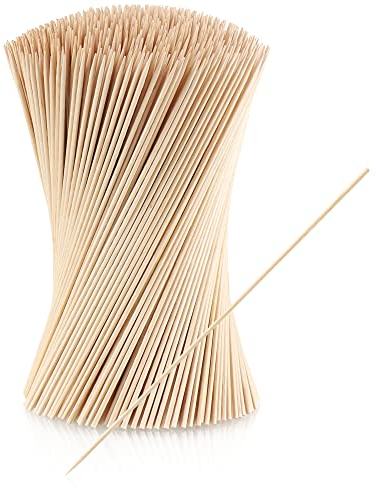 COM-FOUR® 1000x brochetas de madera para kebab - brochetas largas de madera para brochetas de carne, verduras y frutas - brochetas a la parrilla para gastronomía (1000 piezas - 25cm)