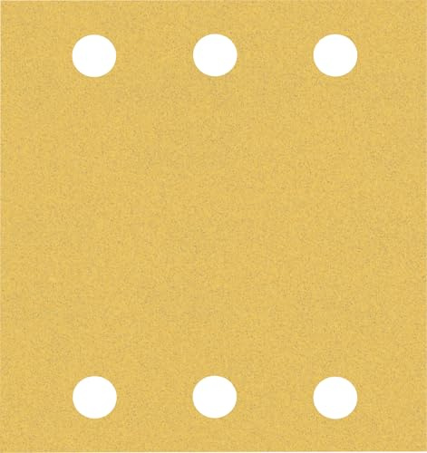 Bosch EXPERT C470 Schleifblatt, 115x107mm, K120, 6 Löcher, 50-tlg. | für Farbe auf Holz, Hartholz, Ø 115x107 mm, Körnung 120, Professional Zubehör Schwingschleifer