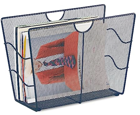 Relaxdays Zeitungsständer, moderner Zeitungshalter, freistehend, Mesh-Optik, HxBxT: 27 x 39,5 x 17 cm, Metall, anthrazit
