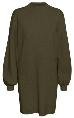 VERO MODA Mini Vestido de Punto para Mujer, Verde grisáceo, M