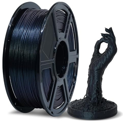 FLASHFORGE Mehrfarbig PLA 3D-Drucker-Filament, schneller Farbwechsel 3D-Drucker-Verbrauchsmaterial 1,75mm,Chamäleon Filament mit Farbwechsel durch Licht, passend für die meisten 3D-Drucker(Obsidian)