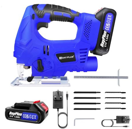 1000W 220V Electric Cordless Jigsaw Tool Cutting Jig Saws + Li Battery & Charger