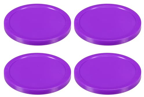 PATIKIL Air Hockey Pucks 3,2 tum, 4 st lufthockey tunga ersättningspuckar för spelbord utrustning tillbehör, lila