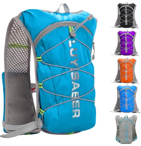 Running Hydration Vest Backpack, Lightweight Adjust Chest Straps Water Daypack Compatible with 2L Water Bladder, Breathable Reflective Insulation Pack for Women Men Hiking Cycling Climbing Marathon