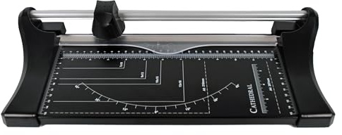 Cathedral Products A4 Black Premium Rotary Paper Trimmer with Metal Base | Precise Cutting | Cuts Up to 10 Sheets | Compact Design for Home and Office