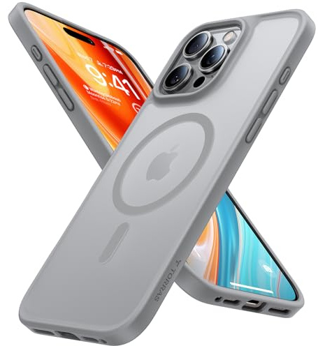 TORRAS Guardian-Mag für iPhone 16 Pro Hülle für MagSafe Case, Grau | Zertifizierter Militärschutz · Starke Magnetkraft · für MagSafe · für iPhone 16 Pro Case · Stoßfest · Kratzfest · Cover