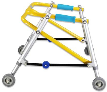 Joyfitness Reha-Rollator für Kinder, Gehgestell mit Rädern, Rollator mit 4 Rädern, zusammenklappbares Gehgestell für Kinder, höhenverstellbares Rad