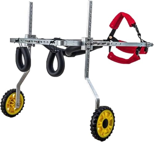 Hunderollstuhl mit 2/4 Rädern und voller Unterstützung, verstellbarer Hundewagen, Hunderollstuhl, zweirädriger Haustierrollstuhl für kleine Hunde, Wagen für Vorderbeine und Hinterbeine, Gehhilfe für