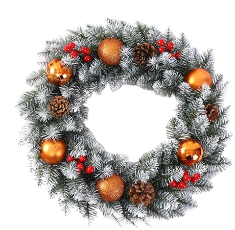 Corona di Natale per porta di Natale, ghirlanda di Natale per esterni, ghirlanda artificiale di Natale, decorazione per esterni della finestra della parete del tavolo della casa