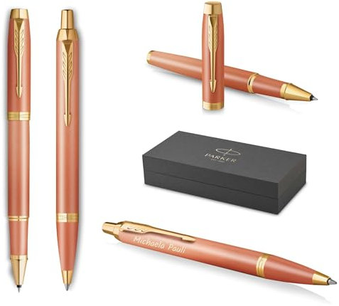 PARKER IM Rituals Orange CT Kugelschreiber und Tintenroller mit Gravur | Premium Stift | Geschenkbox | personalisiertes Geschenk | | Geburtstag (Orange CT)