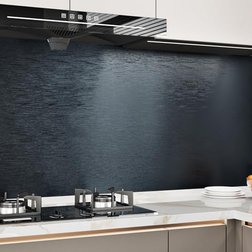 EPPKILY Blue Stainless Steel Contact Paper Brushed Blue Metallic Wallpaper Peel and Stick Waterproof Metal Vinyl Refrigerator Wrap Contact Paper for Countertop Cabinets Appliance Dryer 15.7×78.7