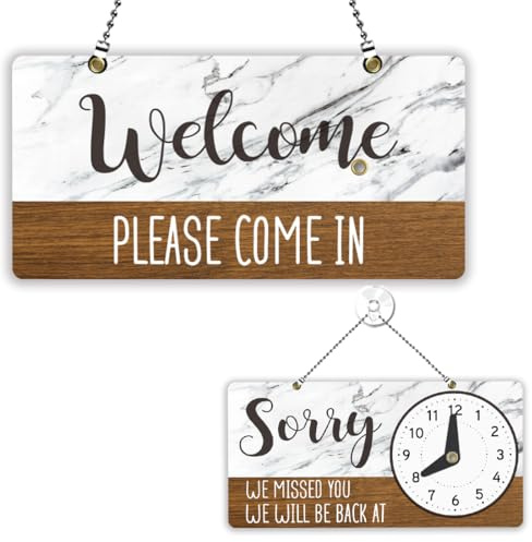 PLIGREAT Señal abierta y cerrada para empresas Señales abiertas Señal de bienvenida de doble cara con horario de apertura para tiendas minoristas bares panaderías escaparate decoración de pared