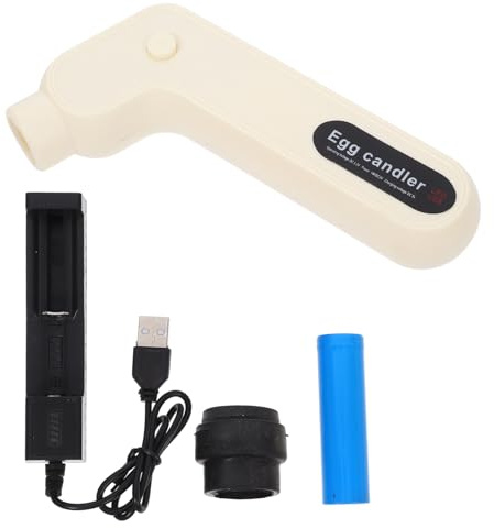 DIYEAH Testeur Œufs LED à Lumière Froide pour Incubateur Poule et Couveuse Œufs, Lampe Bougie Rechargeable Compacte, Équipement Incubation Volaille, Contrôle Développement Embryon