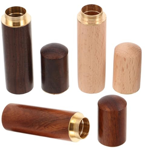 GARVALON 3 Pezzi Portastuzzicadenti in Legno Portatile per Viaggio Contenitore Compatto in Legno di Palissandro Legno Bianco e Legno Scuro Dispenser Elegante e Resistente per Uomo e Donna