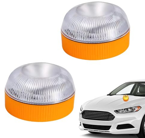 V16 Lampe d'avertissement rechargeable avec base magnétique pour toit de voiture – Lumière LED clignotante 360° étanche IP54 Remplacement pour triangle de signalisation, convient pour voiture, moto