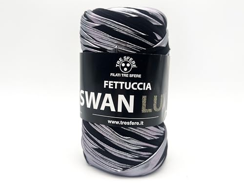 Fili & Filati Fettuccia Swan Lux Seta, 100% Poliestere, Effetto Lucido Metallizzato, 170g- 50 mt, per Borse e Pochette all'uncinetto handmade (Grigio Dinamite - 75, LUX SETA)
