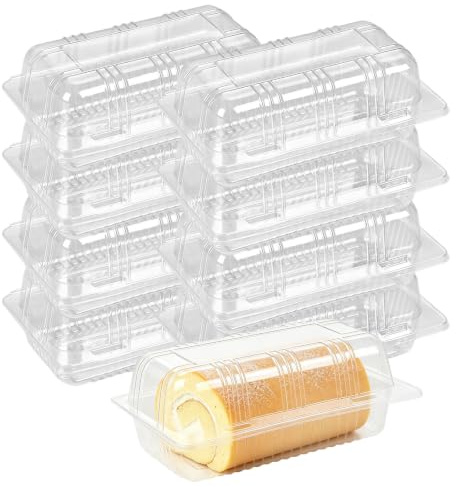 dogmoon Cake Slice Boxes Individual, 100PCS Cupcake Containers Individual Single, Reusable Dessert Containers Cheesecake Boxes, Clear Cupcake Box for Cake Portions Muffins Salad Cheese(Rectangle)