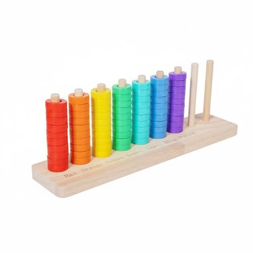 HGZLQKD Children Stacking s Wooden Stacker Toy Sorting Board Peg Puzzle Fine Motor Toy Early Learning Material Wood suitable for preschool stations family learning