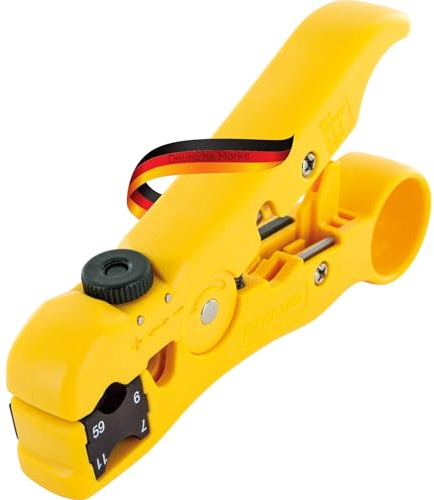 SCHWAIGER 5187 Abisolier-Zange Kabelschneider Abisolierwerkzeug Kabelzange Crimpzange Cutter-Klingen stabiler Griff Koaxialabisolierung
