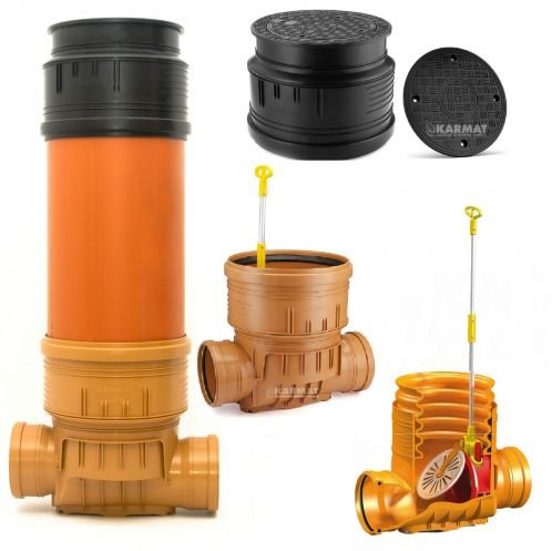 Kontrollschacht Revisionsschacht DN400 mit Rückstauklappe Abwasserschach KG, HT