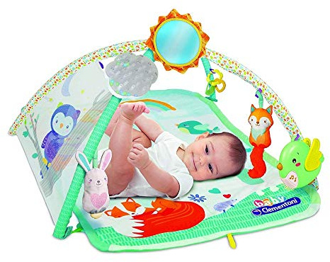 Clementoni Baby 17247 - Baby Soft Activity Gym Spieldecke/Aktivitäts-Matte mit 7 Aktivitäten ab Geburt