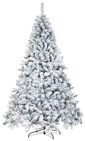Nataland Albero di Natale Artificiale Verde Innevato Modello Monte Bianco Altezza 240 Cm, Abete Super Folto con Effetto Realistico e Rami Con Aghi Anticaduta