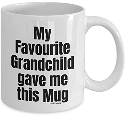 MIPOMALL Gifts for Grandpa or Grandma - My Favourite Grandchild Mug, Fathers Day Mugs for Grandad from Granddaughter Grandson, Mothers Day Coffee Cup, Present, Birthday Surprise, wm4081
