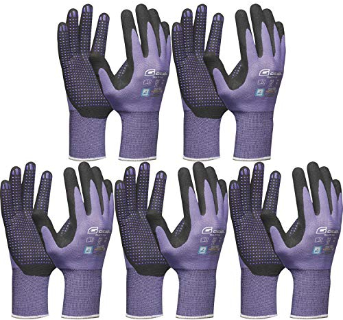 Guantes de trabajo Gebol Multi Flex Lady lila, talla 8 (M) | 5 pares
