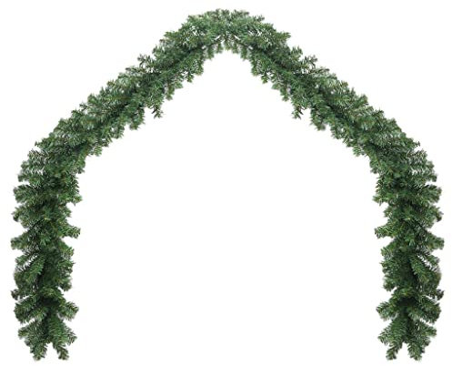 vidaXL Girlande, künstliche Weihnachtsgirlande für Weihnachten, Urlaub, Zuhause, Outdoor-Dekoration, grüne Girlande für Tür, Fenster, Treppen, Geländer, PVC, 10 m