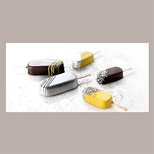 Lucgel Bastoncini Mini in Legno di Faggio per Stecchi Gelato, 72mm x 8mm, 500 Pezzi, Punta Arrotondata