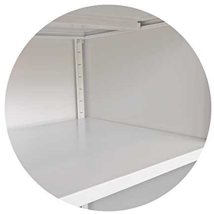 Schrank & Stuhl zusätzlicher Fachboden | Einlegeboden für Flügeltürenschrank | Stahlschrank 92x60 cm (BxT) inklusive je 4 Fachbodenträger (verkehrsweiß (RAL 9016))