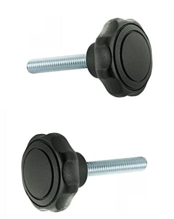 cyclingcolors 2x vite manopola pomello testa plastica asta acciaio M6 M8 serraggio a mano zigrinata filettatura di bloccaggio (M6x30)