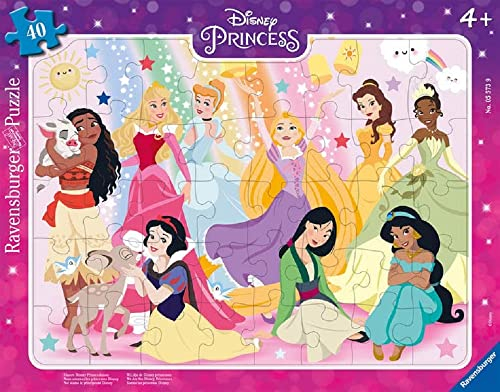 Ravensburger Kinderpuzzle 05573 - Unsere Disney Prinzessinnen - 40 Teile Disney Rahmenpuzzle für Kinder ab 4 Jahren